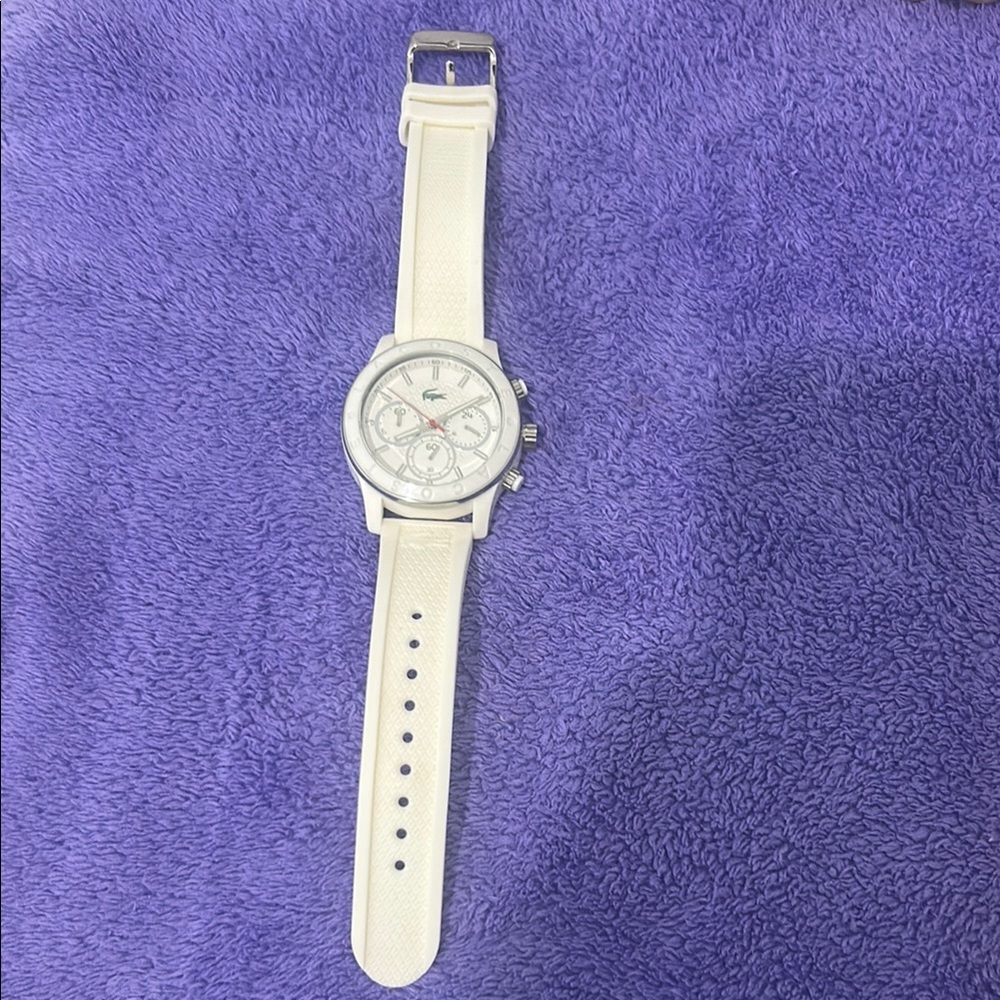 White Leather Strap Men's Watch